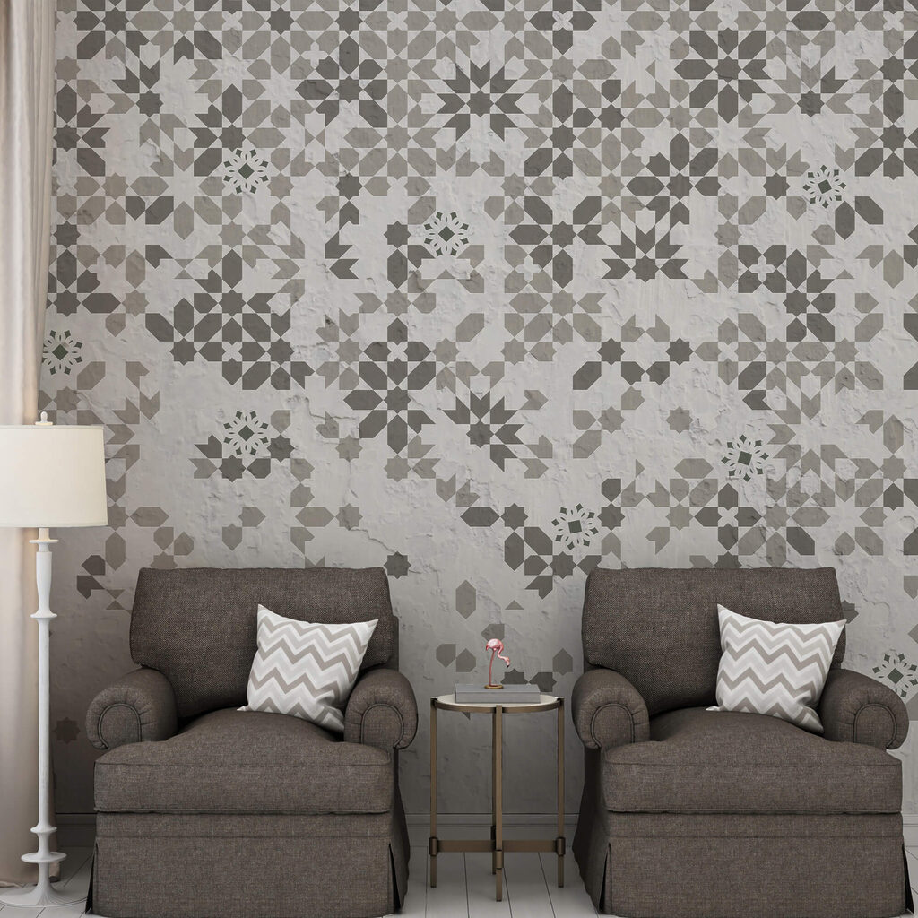 Parede com muitos padrões diferentes