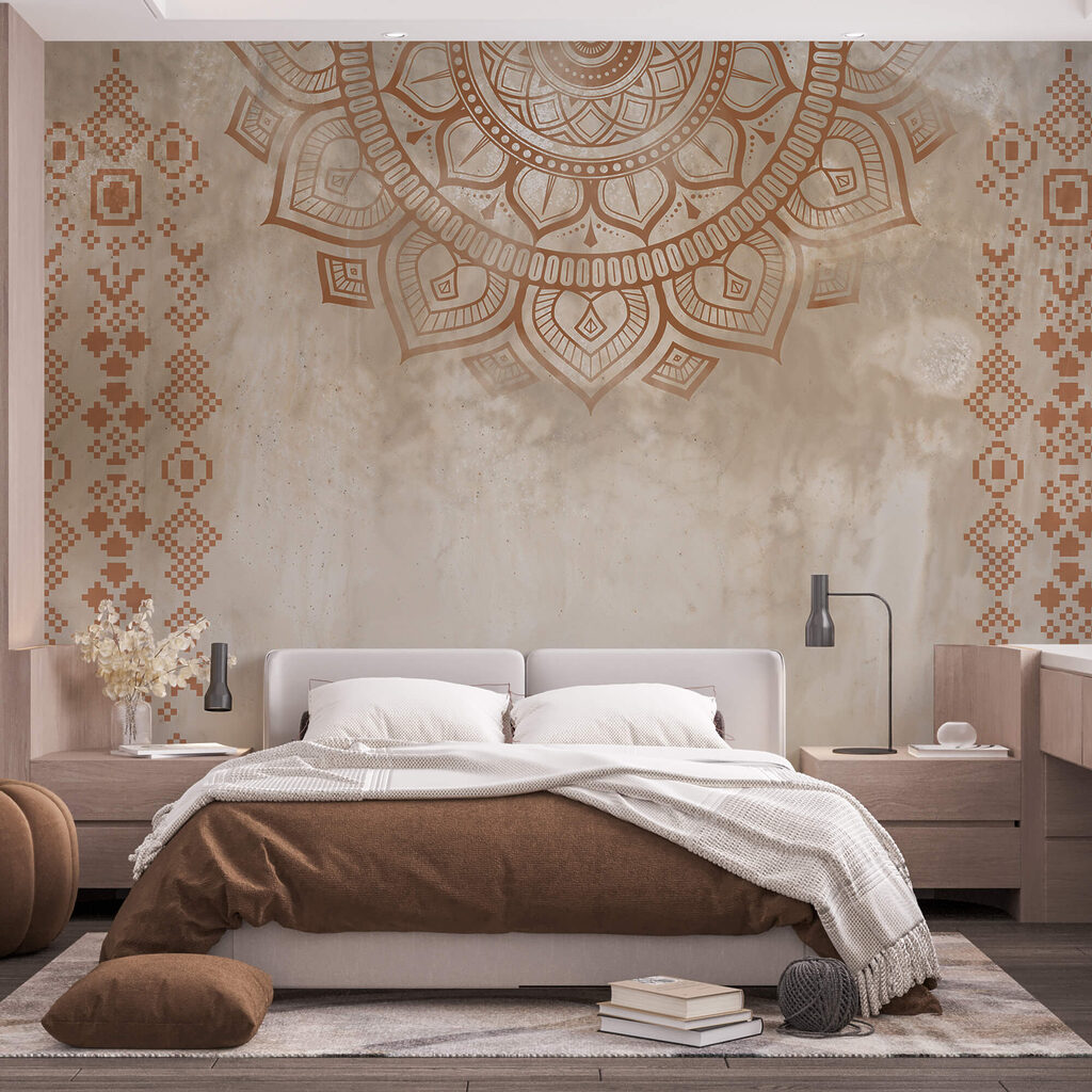 Mandala branca e castanha