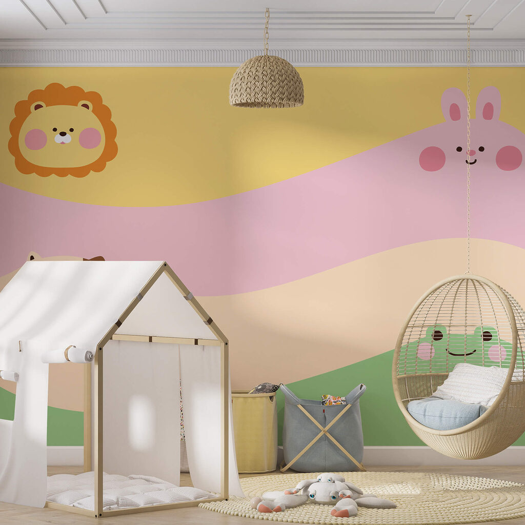 Grupo de animais com um leão e um leão