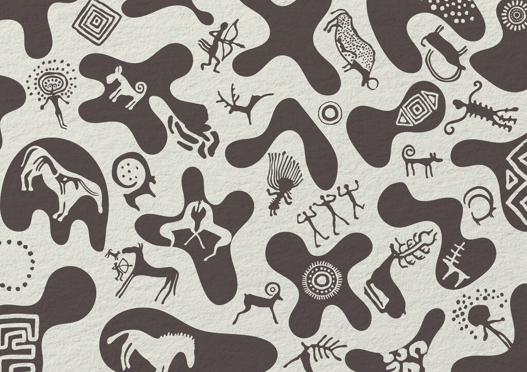 Pattern of drawings on a surface