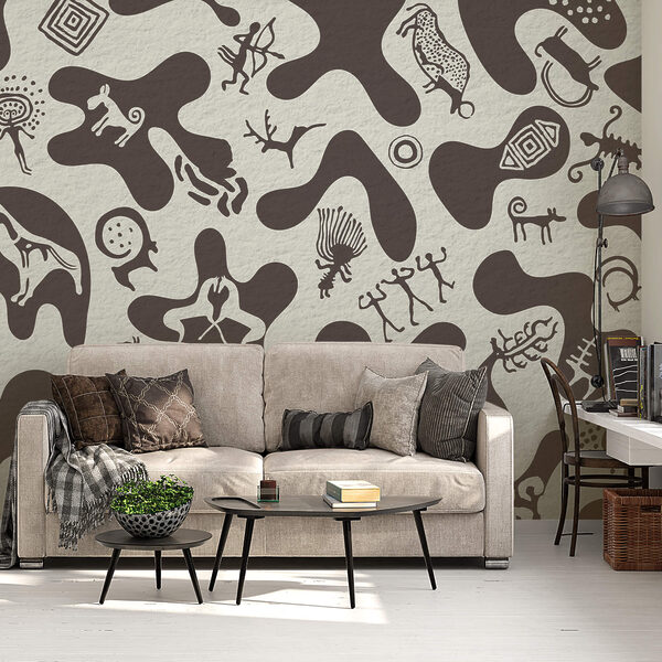 Papel de parede Papel de parede Padrão de desenhos numa superfície (REF: t00246)