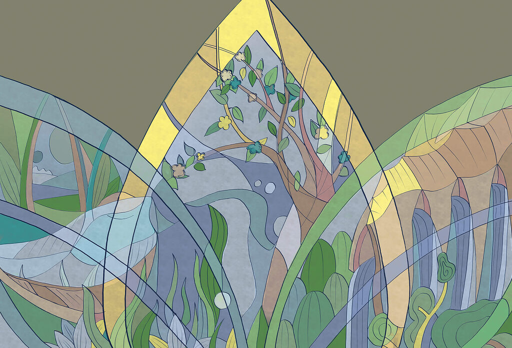 Colorful art of trees and plants Colorful art of trees and plants