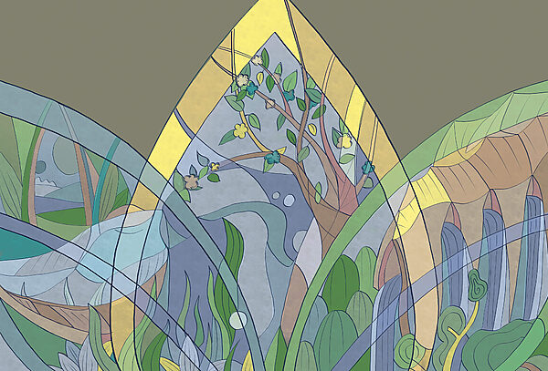 Colorful art of trees and plants Colorful art of trees and plants