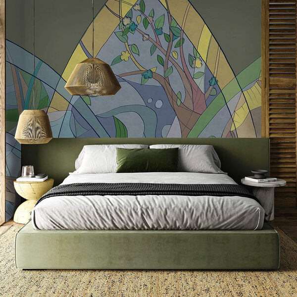 Arte colorida de árvores e plantas Arte colorida de árvores e plantas