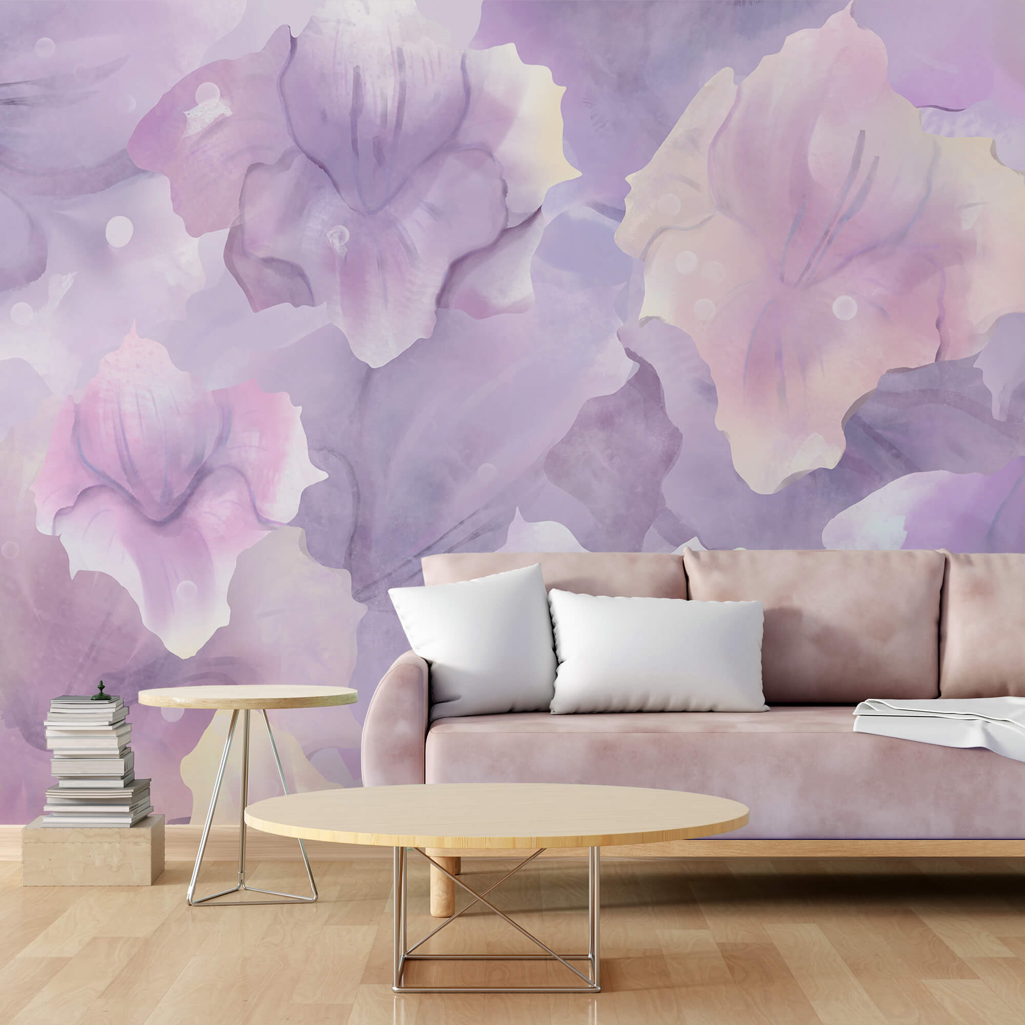 Sussurros de beleza floral em tons pastel