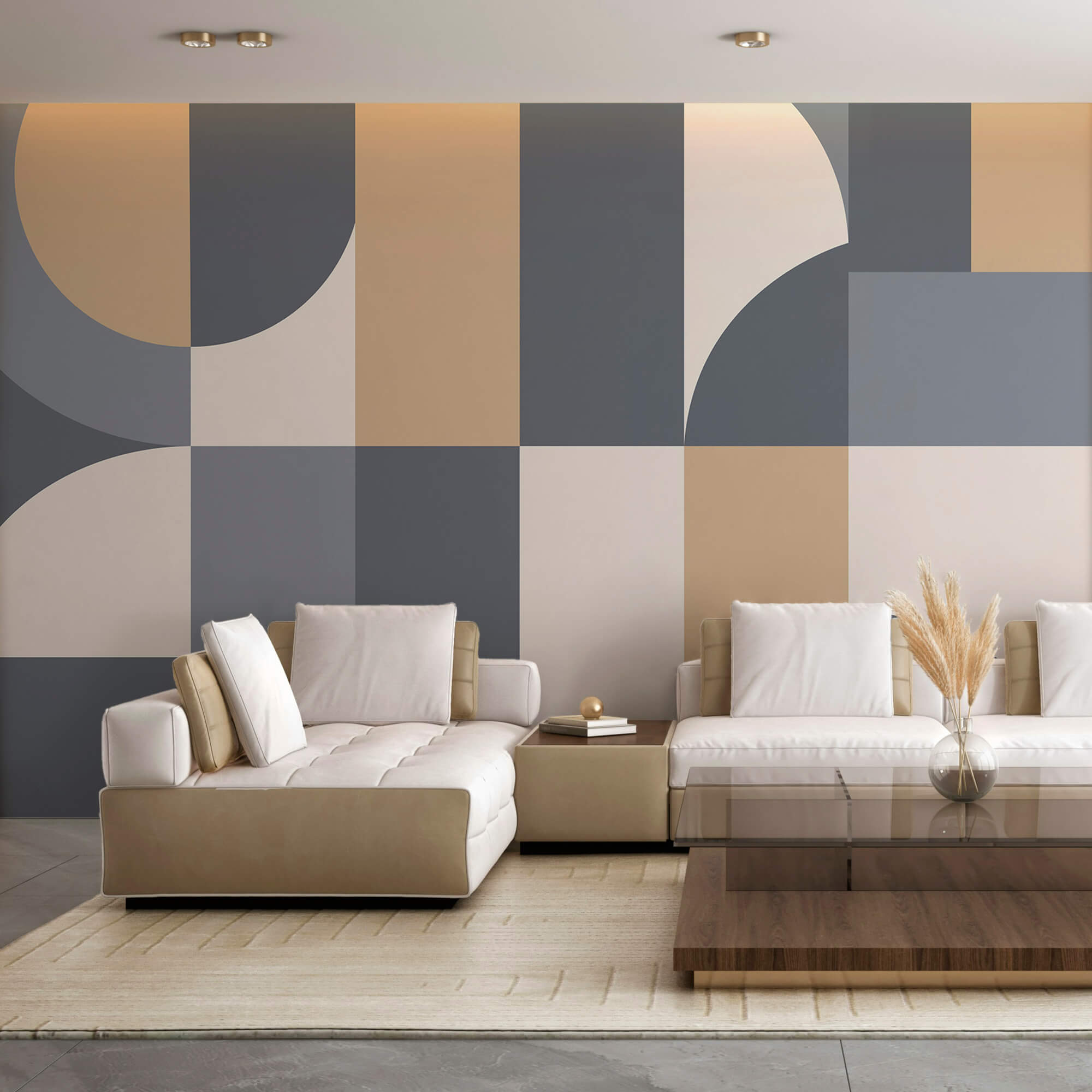 Padrão geométrico cinzento e branco