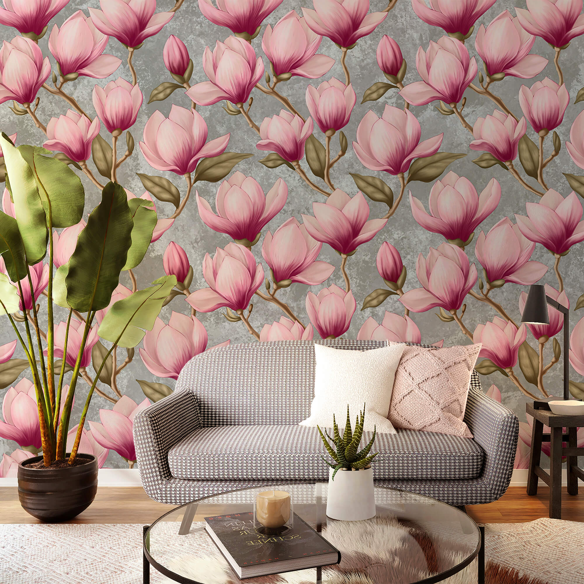 Padrão de flores cor-de-rosa