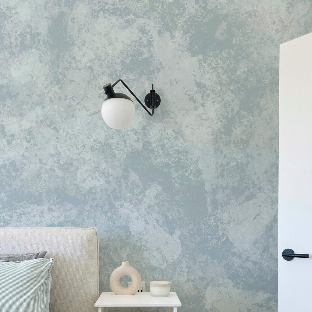 Mistura de tons azuis suaves e calmantes