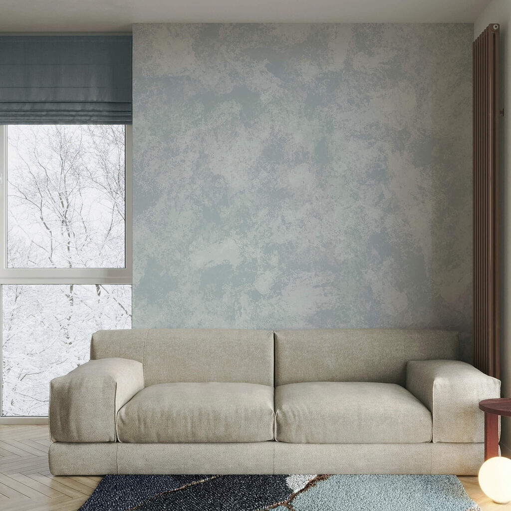 Mistura de tons azuis suaves e calmantes