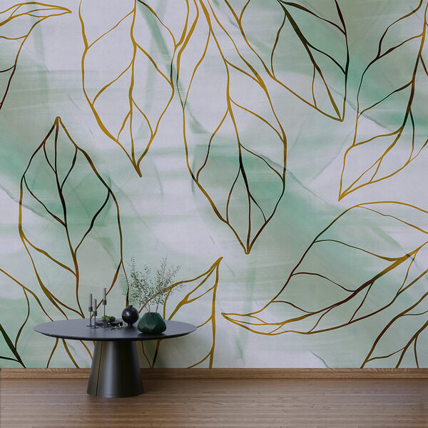 Padrão de folhas num tecido