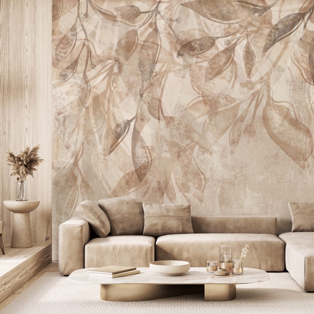 Folhas delicadas em tons suaves