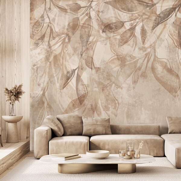 Folhas delicadas em tons suaves