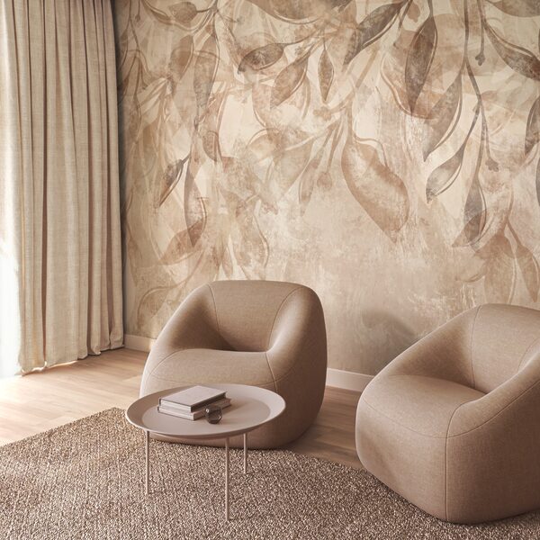 Folhas delicadas em tons suaves