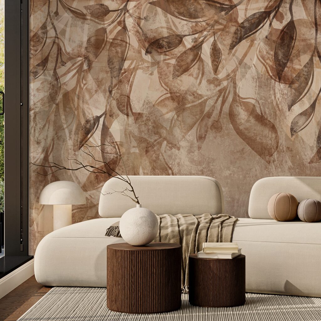 Padrão floral castanho e branco Padrão floral castanho e branco