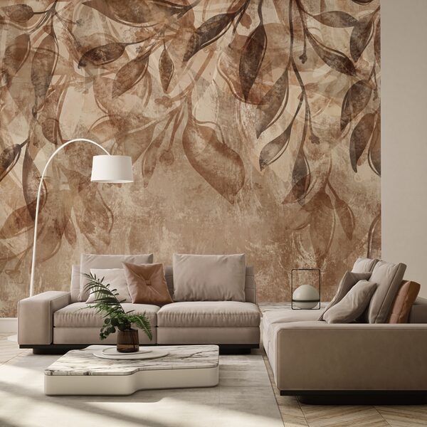 Padrão floral castanho e branco Padrão floral castanho e branco