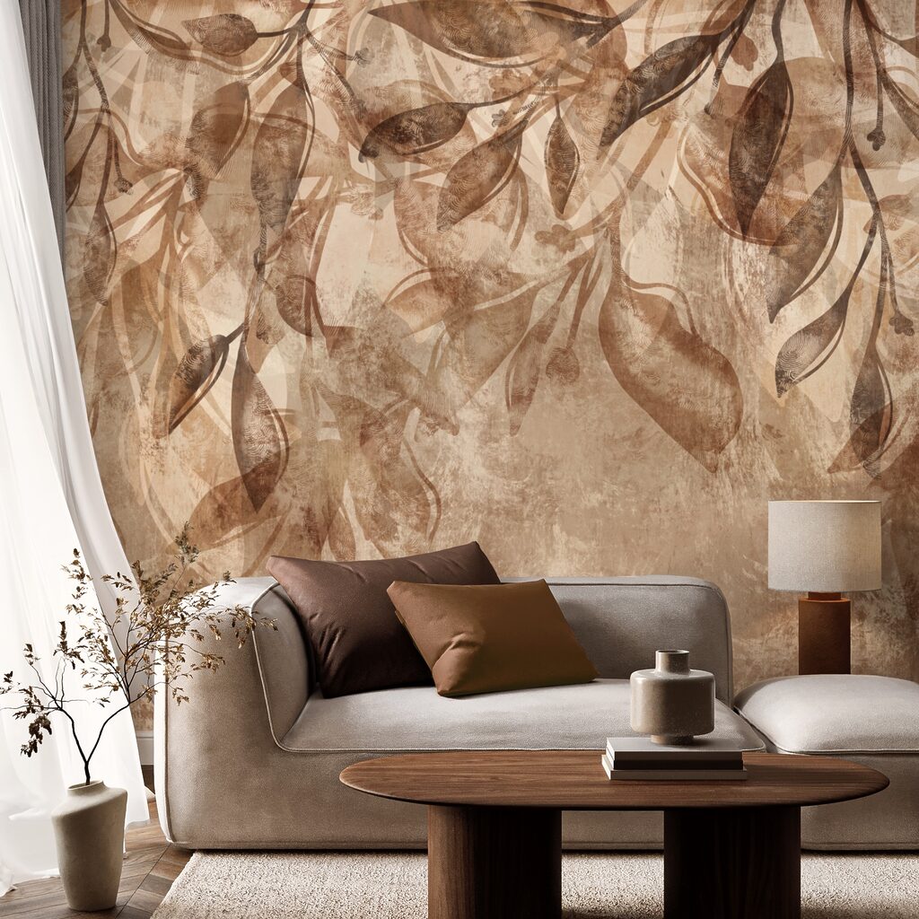 Padrão floral castanho e branco Padrão floral castanho e branco