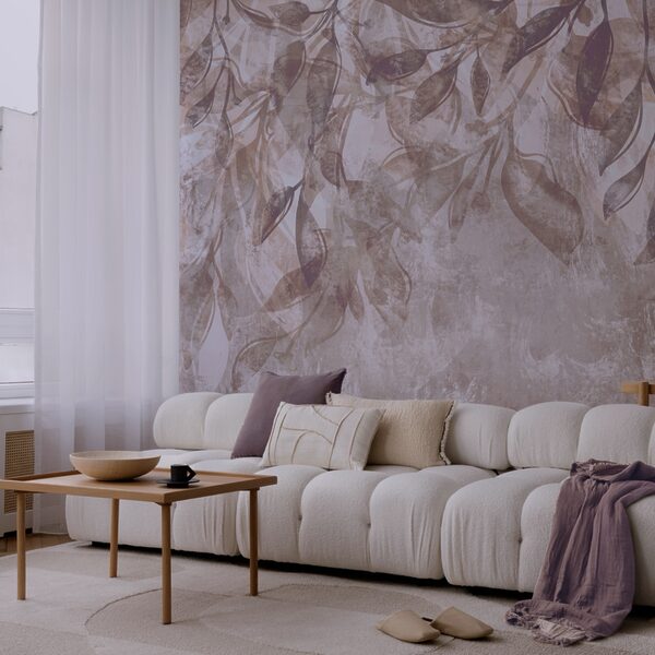 Folhas flutuando em tons suaves