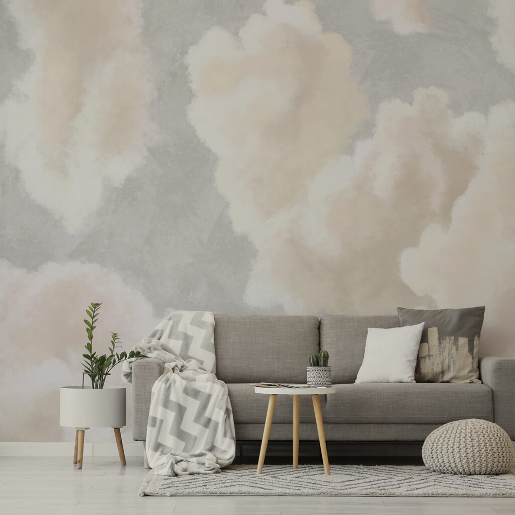 Nuvens suaves à deriva num céu sereno