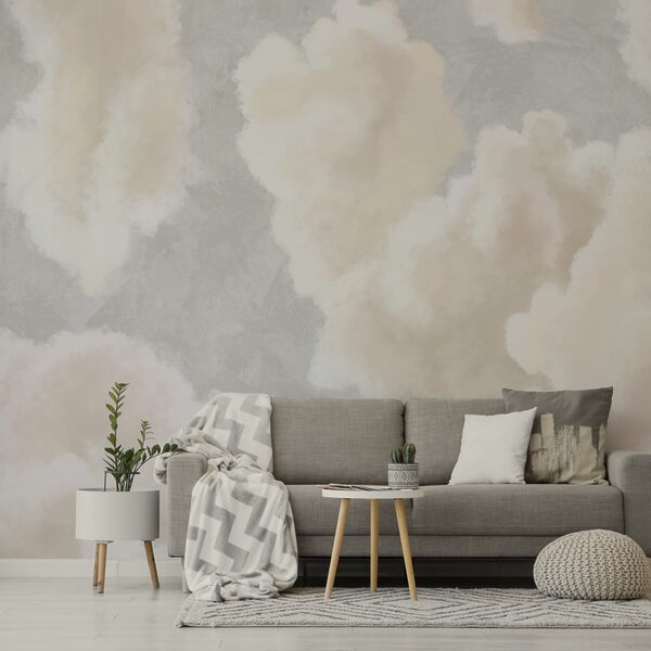 Nuvens suaves à deriva num céu sereno