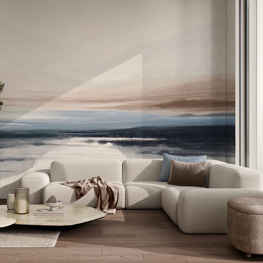 Pintura a aguarela de um lago Pintura a aguarela de um lago