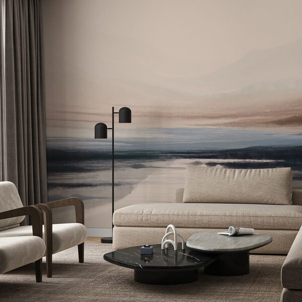 Pintura a aguarela de um lago Pintura a aguarela de um lago