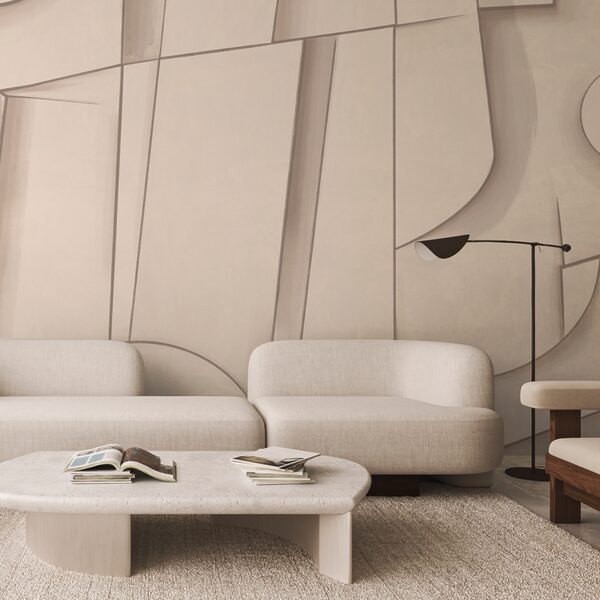 Formas abstractas em tons suaves