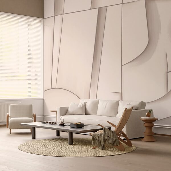 Formas abstractas em tons suaves