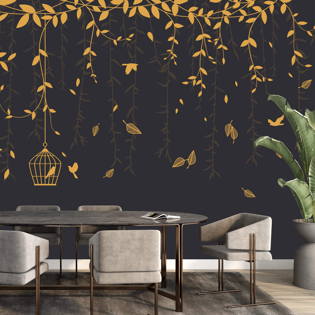 Gaiola de pássaros numa árvore