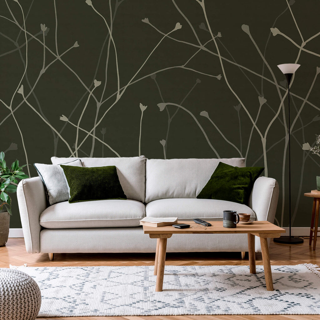 Galhos delicados em um fundo escuro