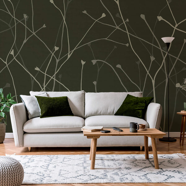 Galhos delicados em um fundo escuro