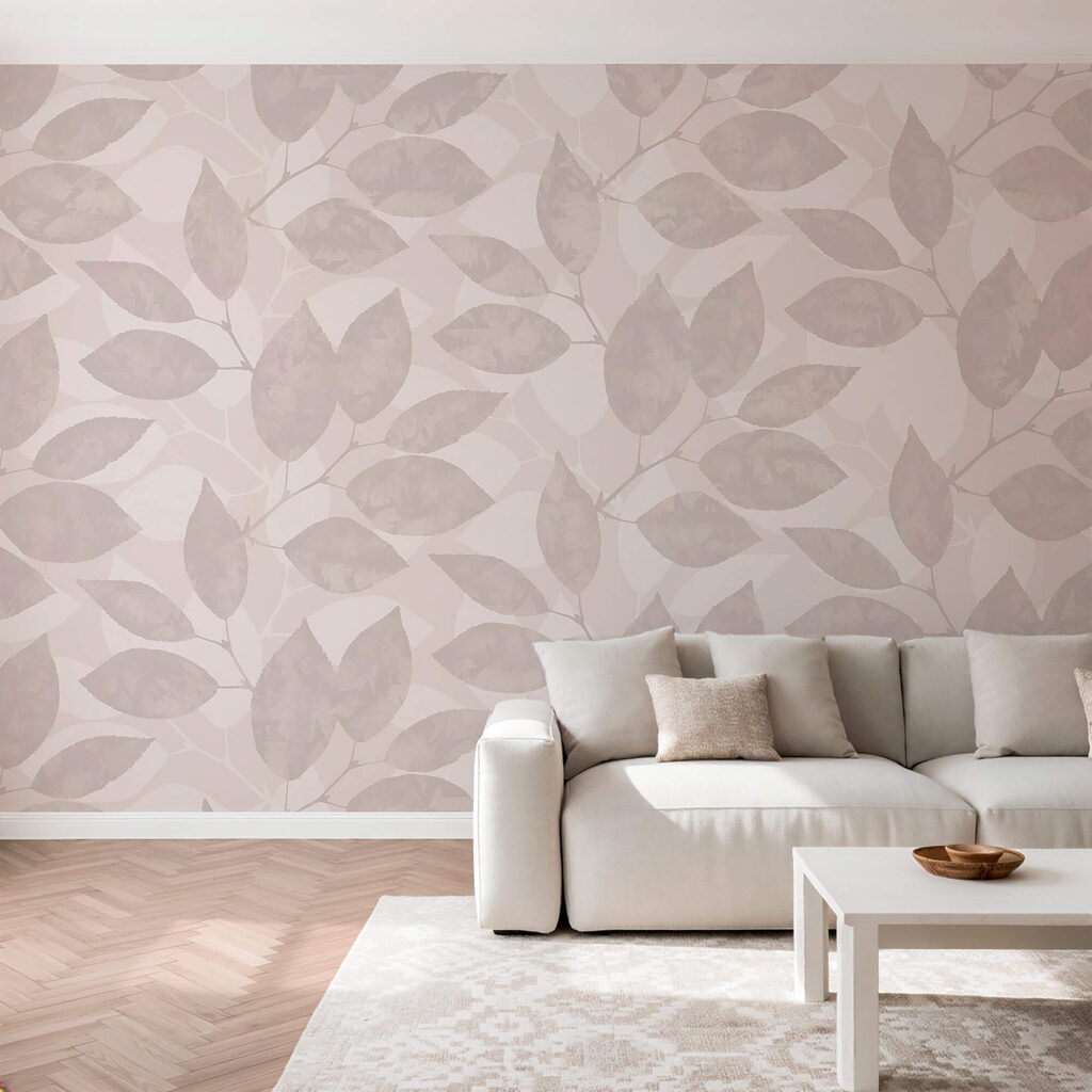 Padrão de folhas sobre fundo branco