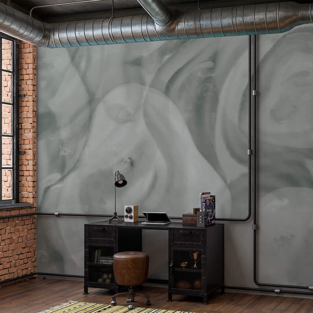 Formas suaves e ondulantes em tons delicados