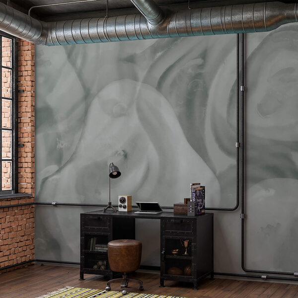 Formas suaves e ondulantes em tons delicados