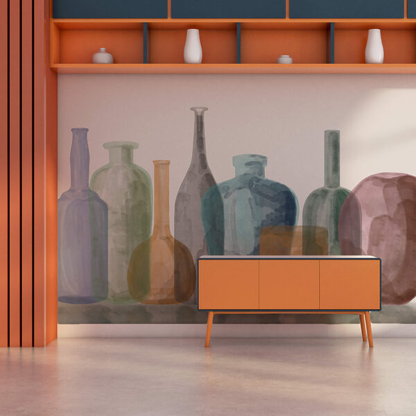 Grupo de garrafas de vidro