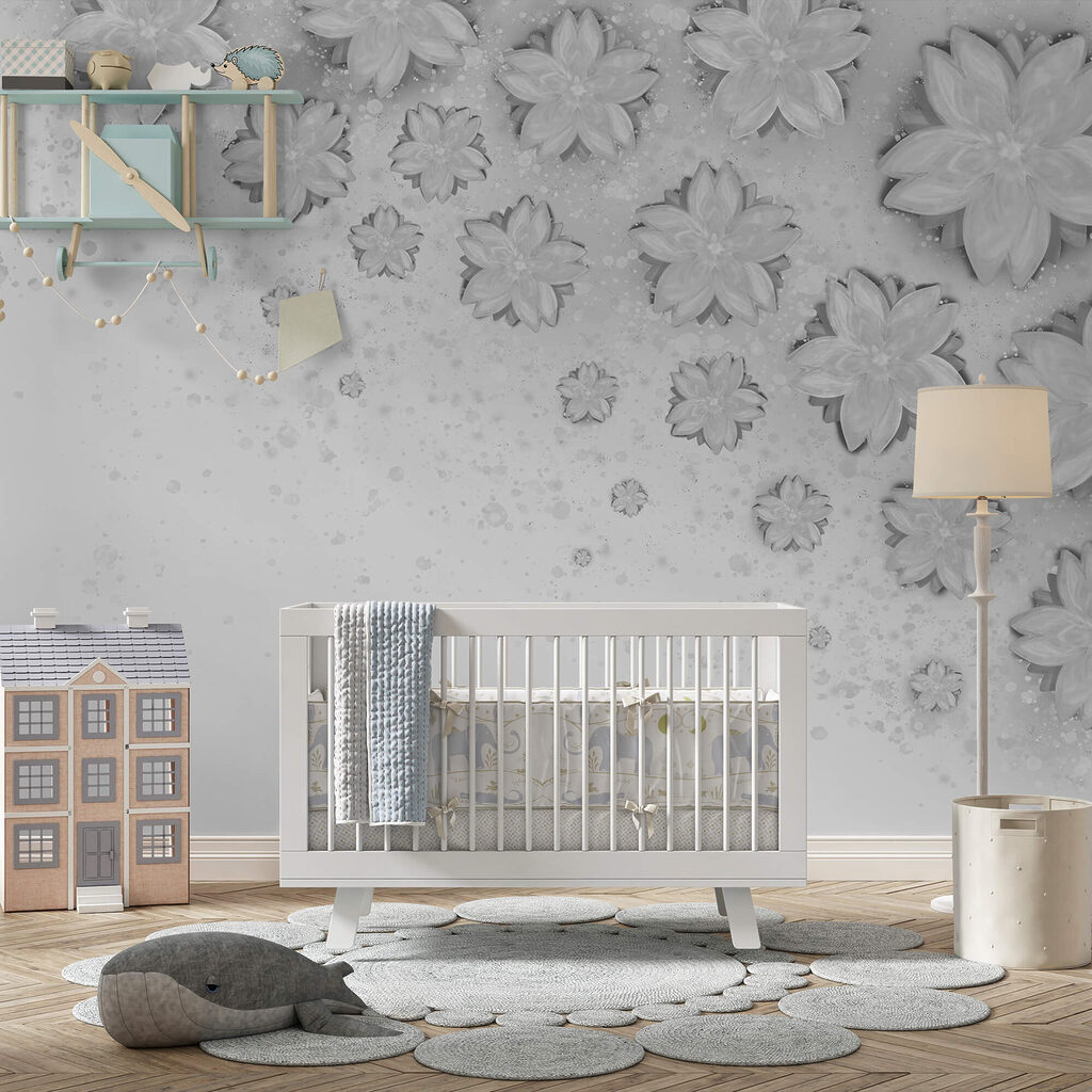 Flores brancas sobre uma superfície branca