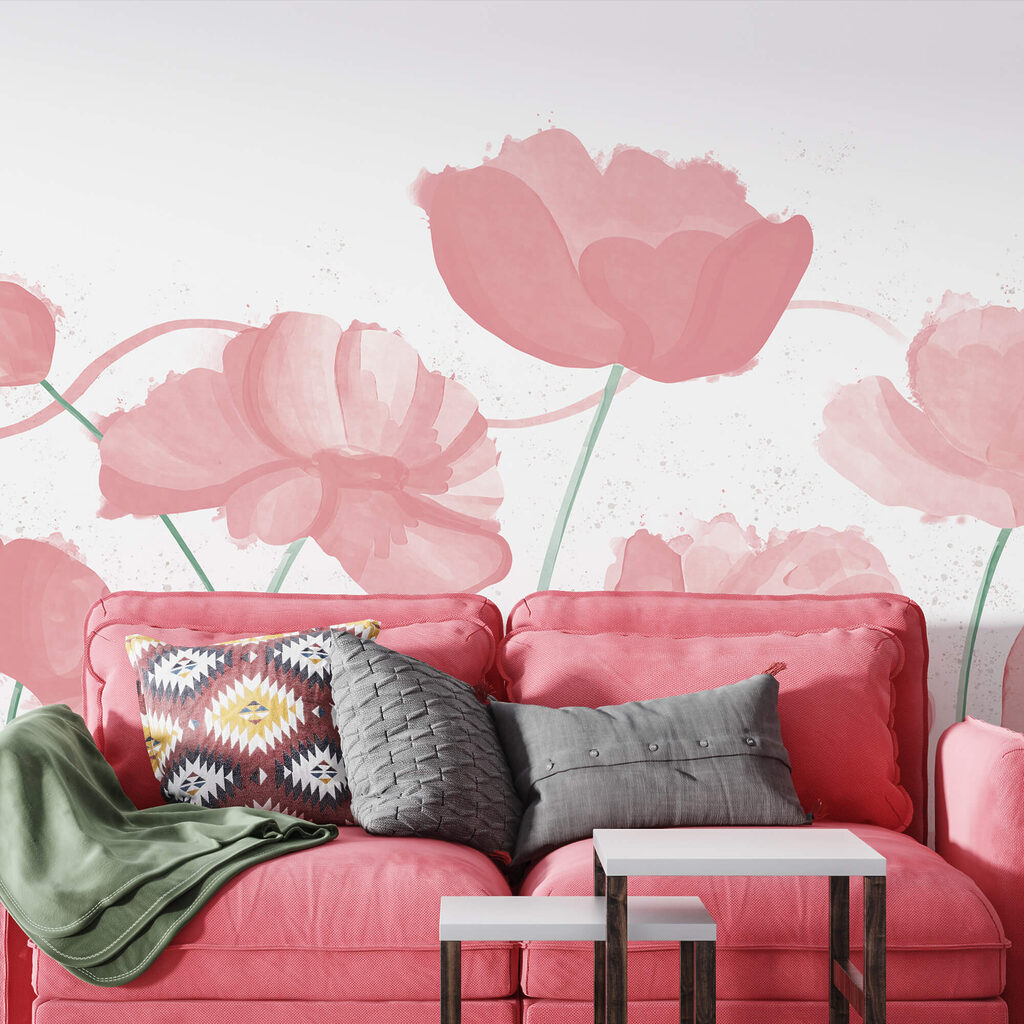 Flores rosa suave em movimento delicado