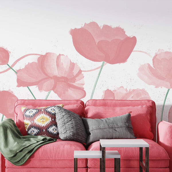 Flores rosa suave em movimento delicado