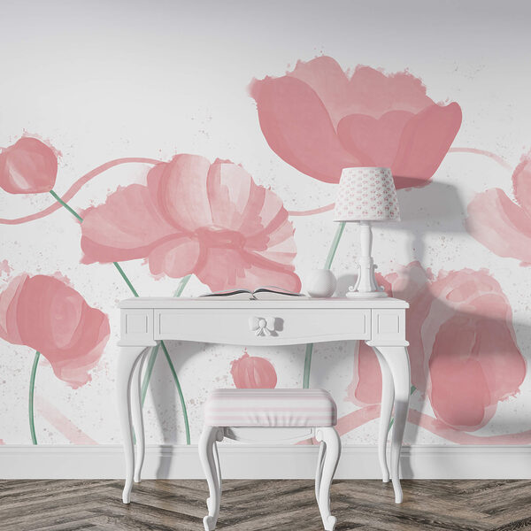 Flores rosa suave em movimento delicado