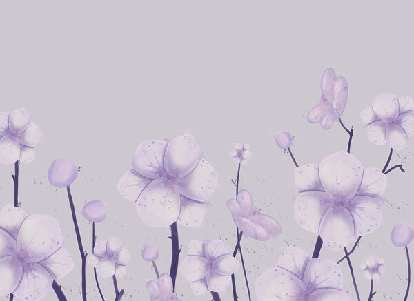 Group of flowers on a white background