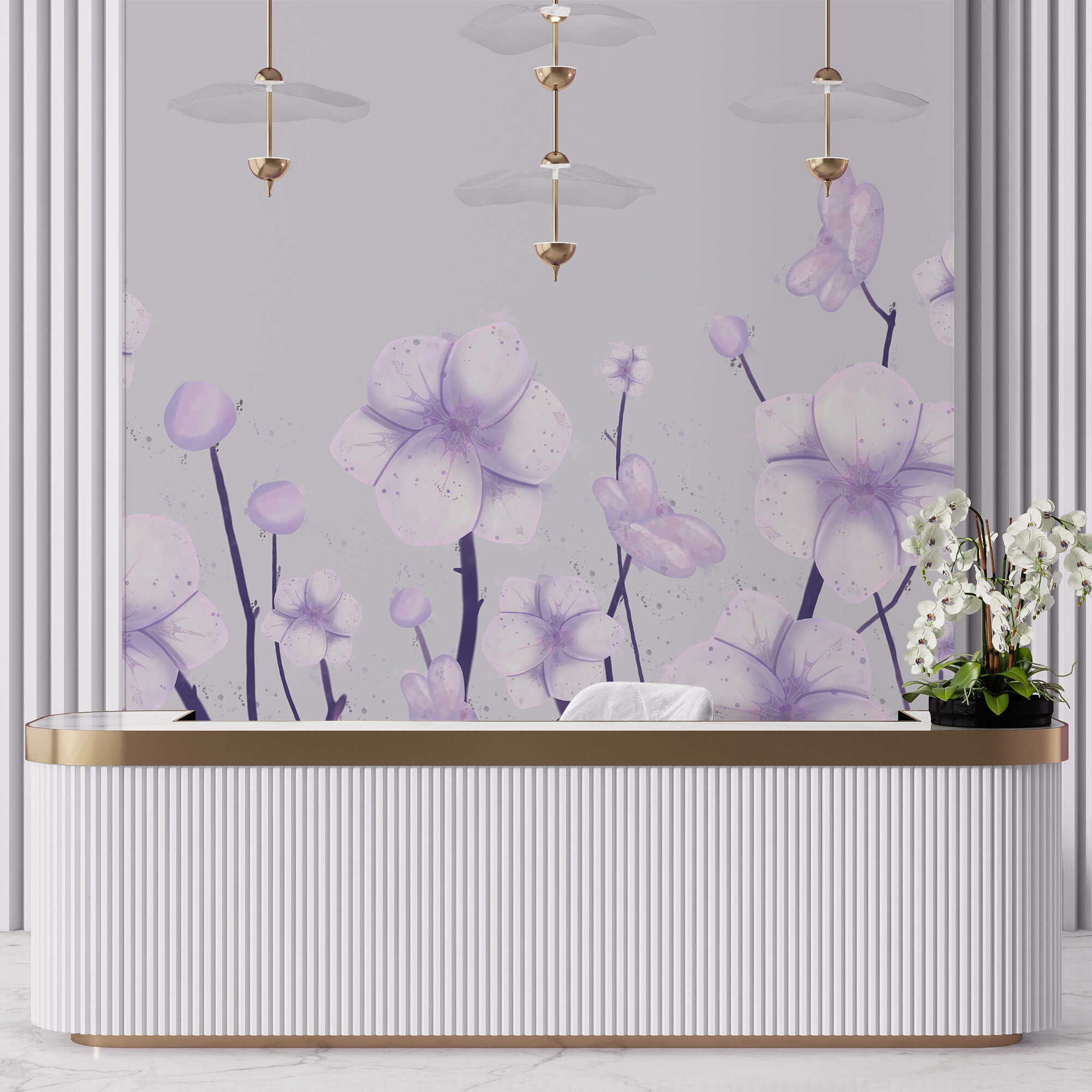 Grupo de flores sobre fundo branco