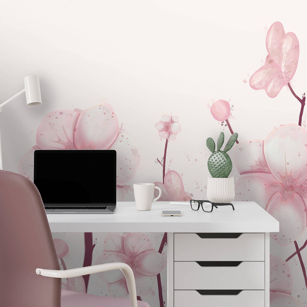 Grupo de flores cor-de-rosa