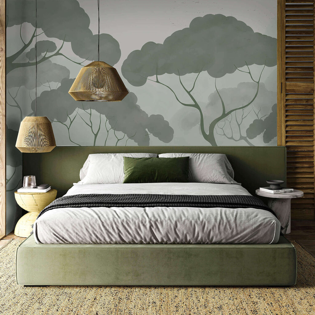 Grupo de árvores com folhas verdes