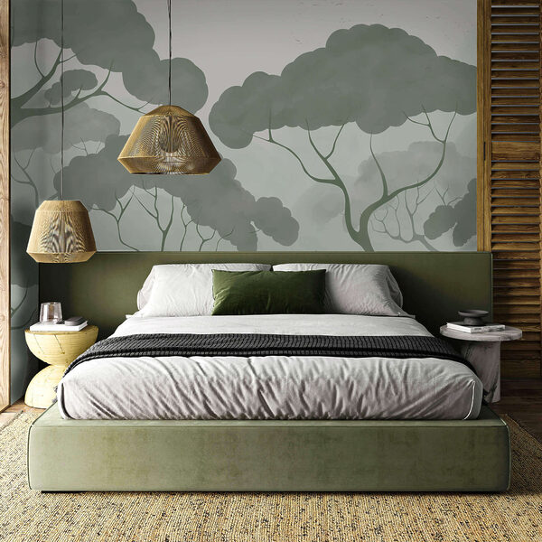 Grupo de árvores com folhas verdes