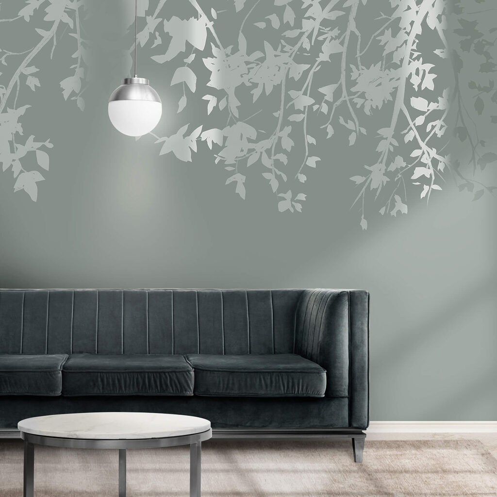 Galhos de árvores com folhas