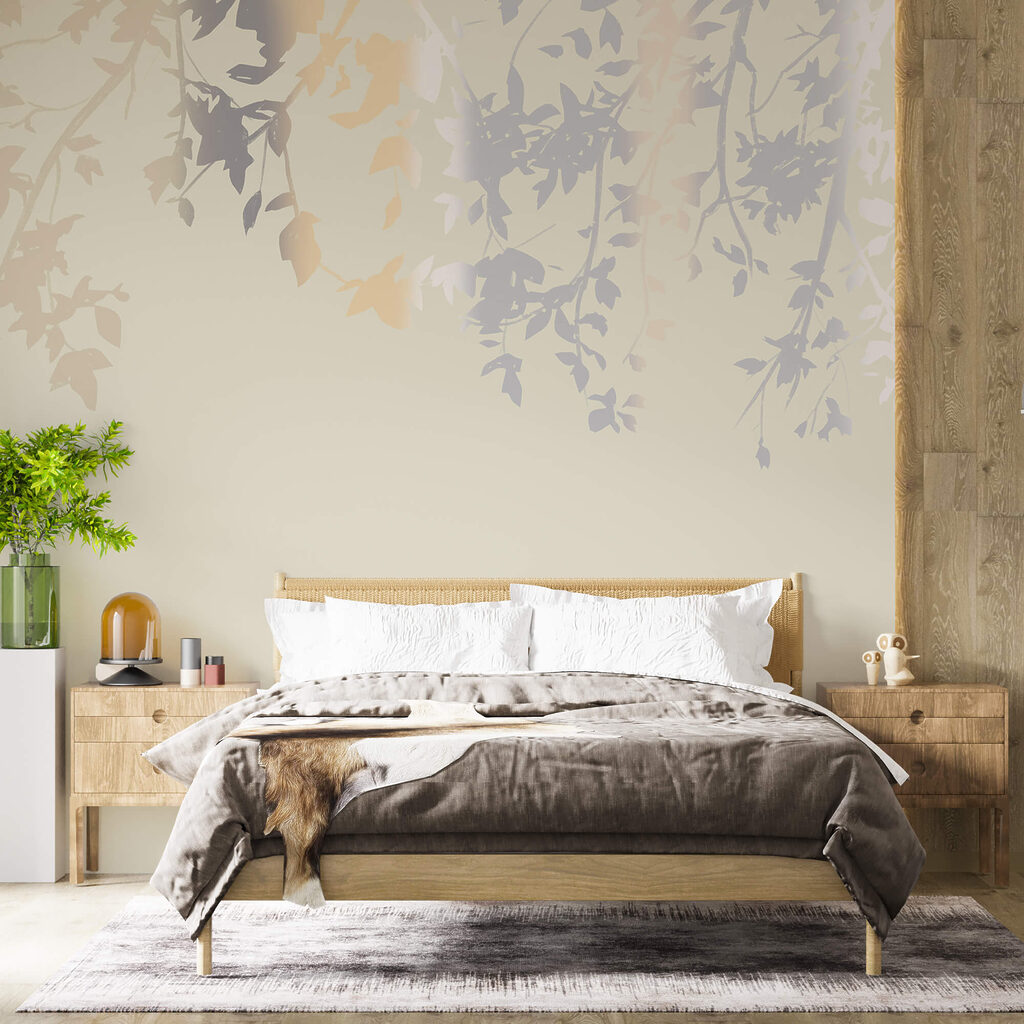 Galhos de árvores com folhas