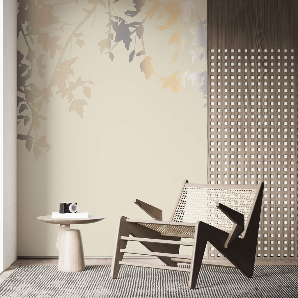 Galhos de árvores com folhas