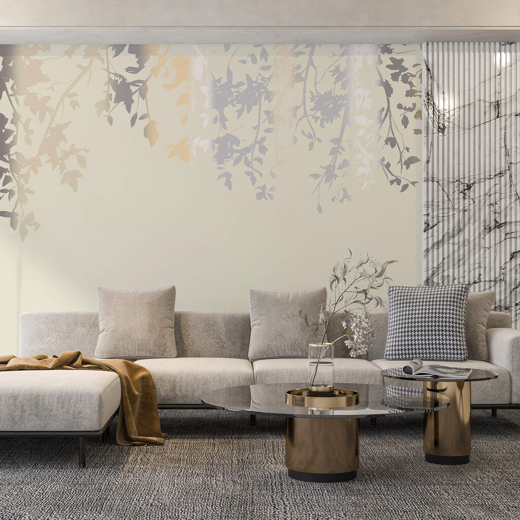 Galhos de árvores com folhas