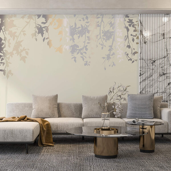 Galhos de árvores com folhas