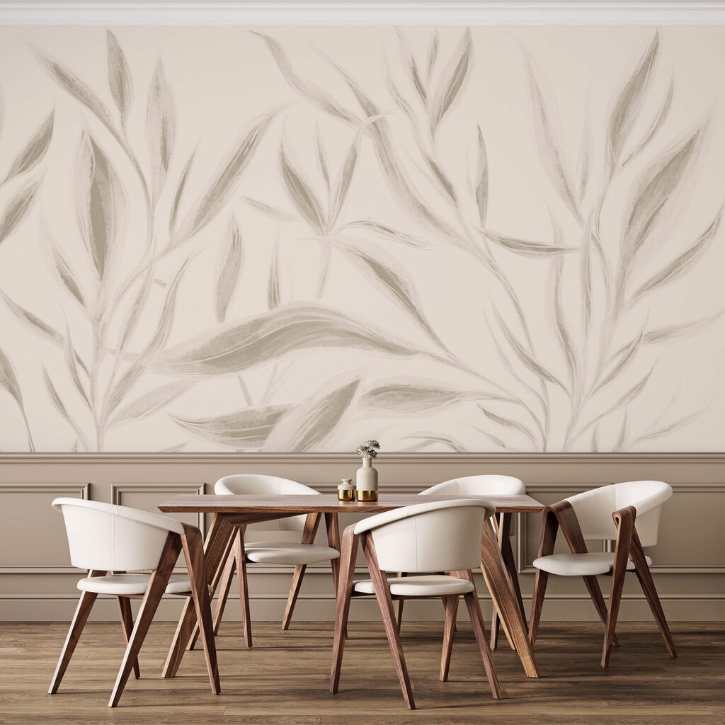 Folhas delicadas sobre um fundo suave