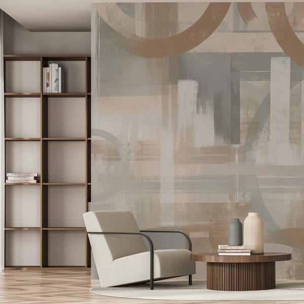 Papel de parede Papel de parede Pintura de círculos e linhas (REF: t00347)